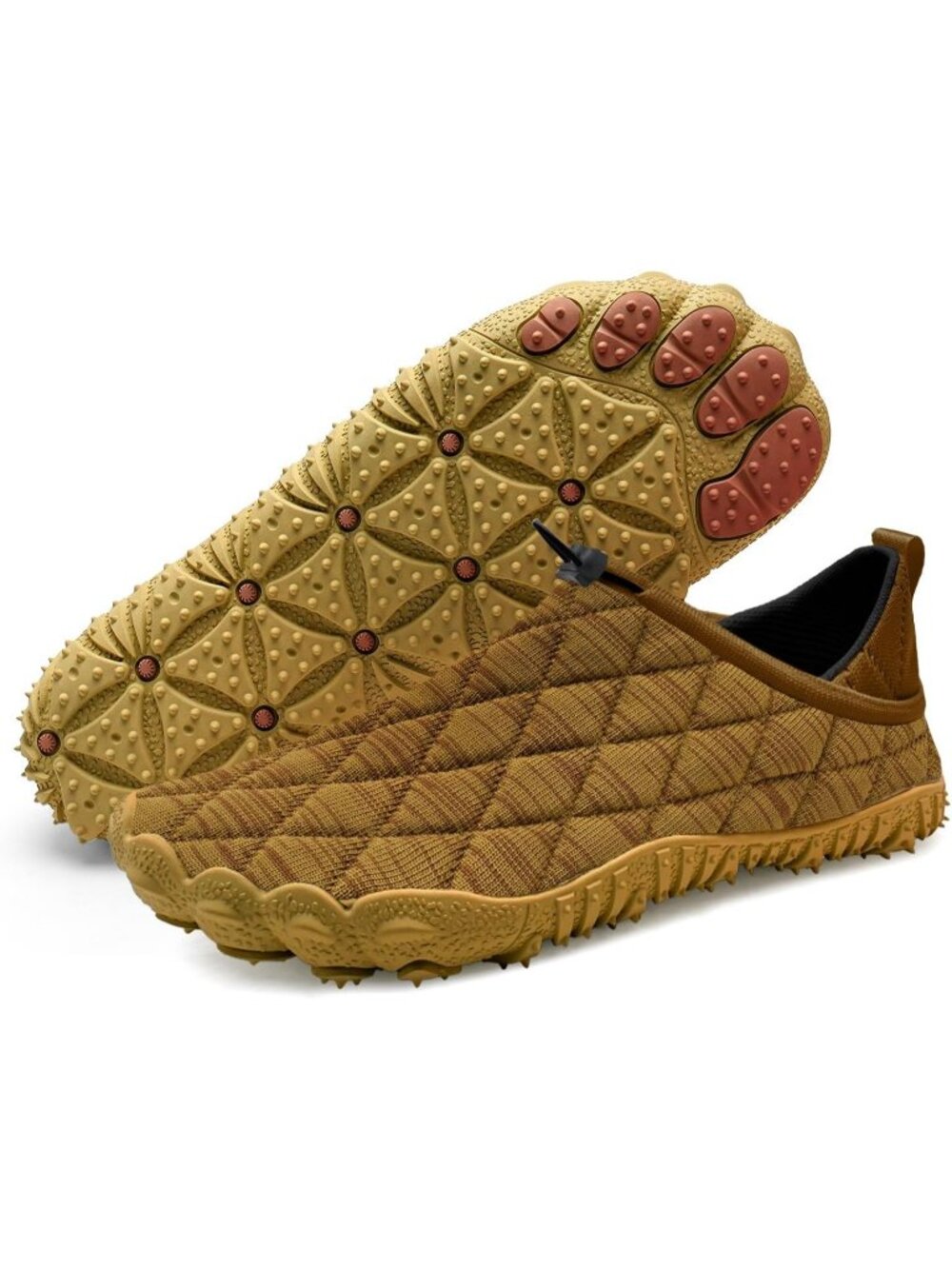 👑Men's Ginger Knit Pull on Comfortable Wide Toe Adjustable  Non Slip Shoes